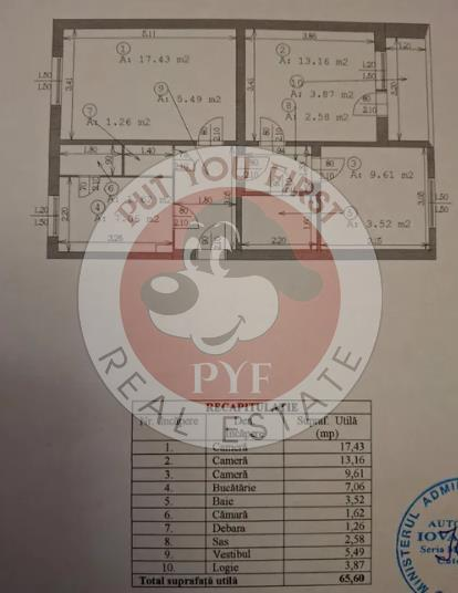 1 Decembrie 1918 | Apartament 3 camere | 66mp | decomandat | B10178